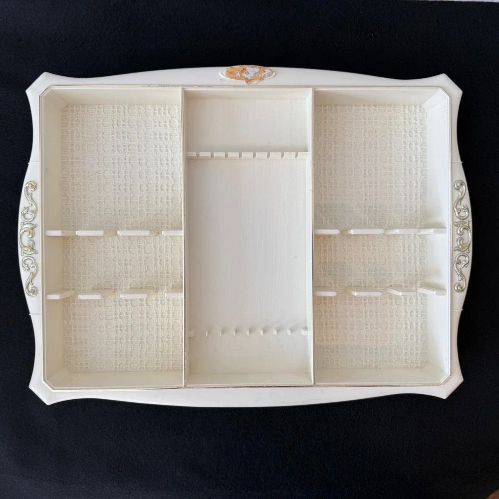 Vintage Oneida Flatware Storage Tray Insert Cream Gold Silverware Organizer‎
